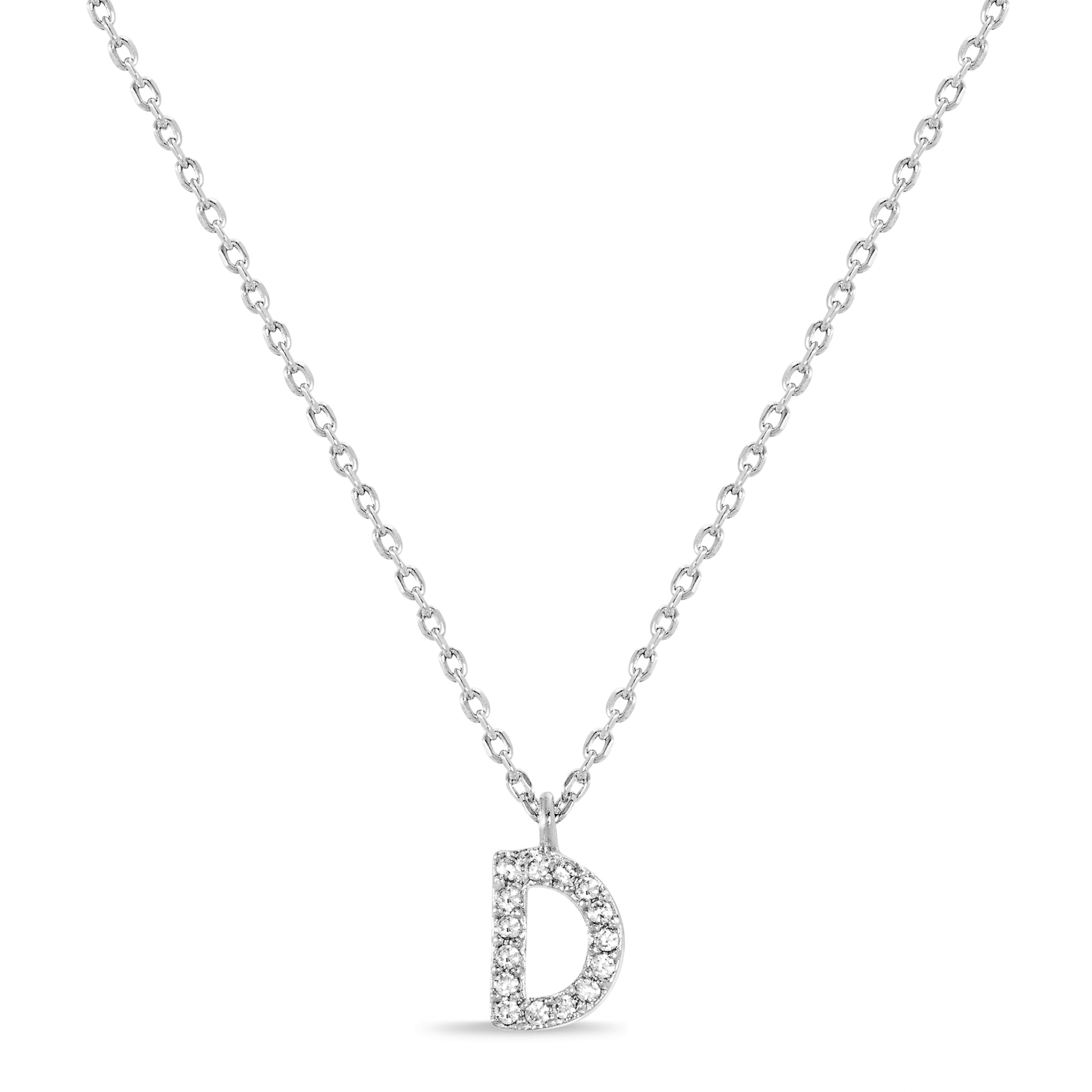 Silver Sparkle Initial Necklace